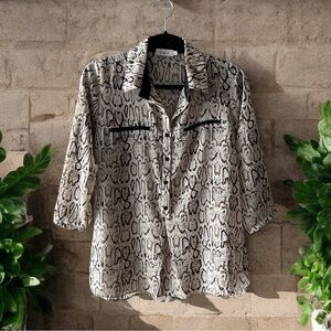 Aquamar Collection Neutral Tones Animal Print Top